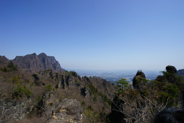 妙義山　無人　青空