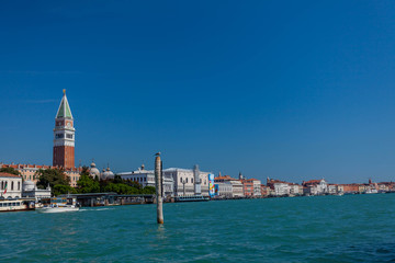 Fototapeta na wymiar View of the Riva degli Schiavoni on a sunny day. Venice, Italy.