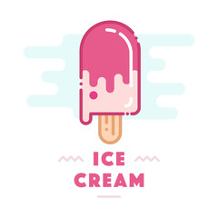 Print ice cream vector flat illustration