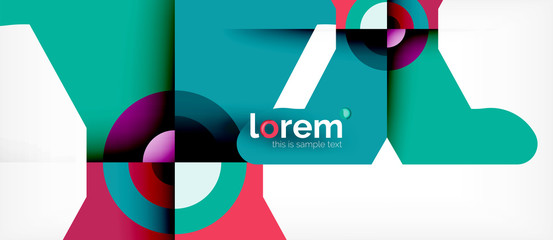 Obraz premium Geometric colorful shapes composition abstract background. Minimal dynamic design