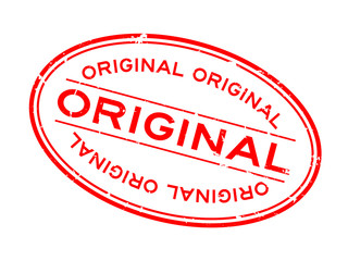 Grunge red original word oval rubber seal stamp on white background
