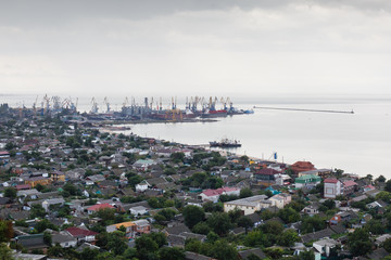 View to the port of Berdyansk