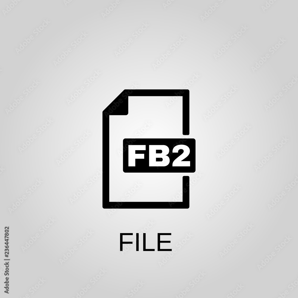 Aufkleber fb2 file icon. fb2 file concept symbol design. stock - vector illustration can be used for web.