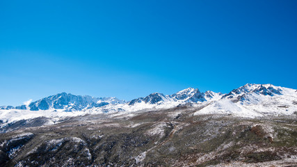 snow mountain blue sky