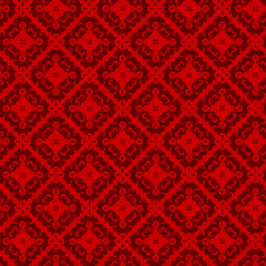 Vector ornament seamless pattern wallpaper, traditional oriental style with red color