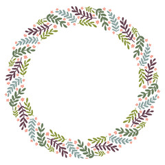 Christmas Wreath with Round Frame for Cards Design Vector Layout with Copyspace Can be use for Decorative Kit, Invitations, Greeting Cards, Blogs, Posters, Merry Christmas and Happy New Year.