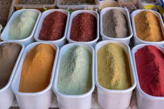 Various Spices On Farmer Market In Georgia