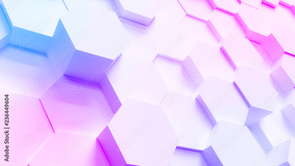 Wall mural multi color technology hexagon pattern background