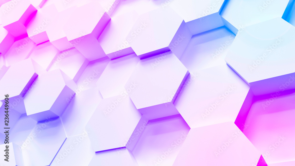 Wall mural multi color technology hexagon pattern background