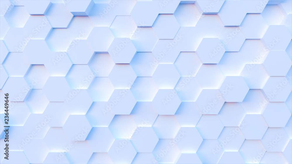 Wall mural technology hexagon pattern background