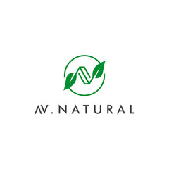 Letter AV logo concept. Natural eco symbol design vector illustration