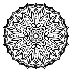 Beautiful round flower mandala. Vector illustration. Abstract.