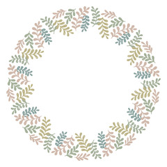 Christmas Wreath with Round Frame for Cards Design Vector Layout with Copyspace Can be use for Decorative Kit, Invitations, Greeting Cards, Blogs, Posters, Merry Christmas and Happy New Year.