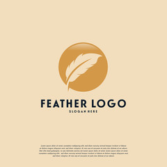 Iconic Feather logo designs vector, Law logo template, Writer logo symbol icon