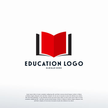 Education logo designs vector, Simple Book logo template, Logo symbol icon