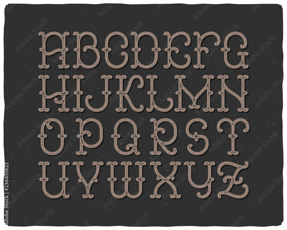 Poster font set with noisy textured effect