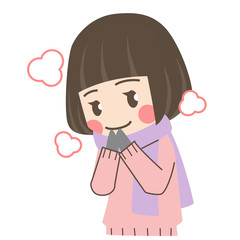 ぽかぽかする女性