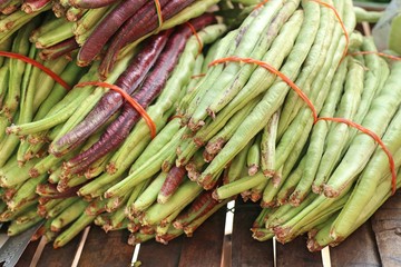 Long beans at market