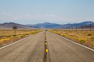 super straight road in mountains