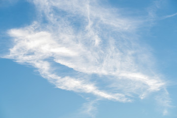 Fresh blue sky puffy white clouds background