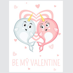 Be my valentine event card in cartoon style © dima_oris