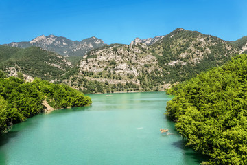 The reservoir and lake Panta De La Baells near the city of Berga, Catalonia, Spain