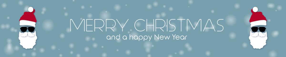 Hipster Weihnachtsmann Gesicht - Panorama Schnee Header