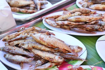 Fried fish at street food