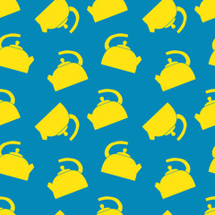 The teapot icon seamless pattern. Tea symbol. Flat Vector illustration