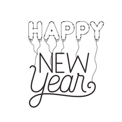 happy new year isolated icon