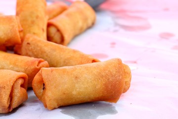 spring rolls at street food