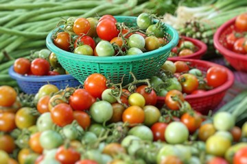 Fresh tomatoes in market