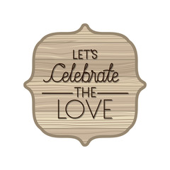 wedding invitation in frame of wooden