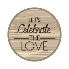 wedding invitation in frame of wooden