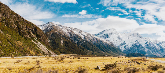 New Zealand mountain landscape at day
