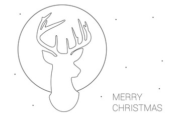 Weihnachtskarte mit Geweih