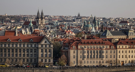 Aerial view of Prague, Czechia