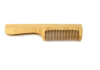 wooden comb isolated on white background