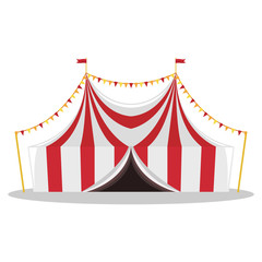 Flat illustration of a circus tent. Isolated illustration.