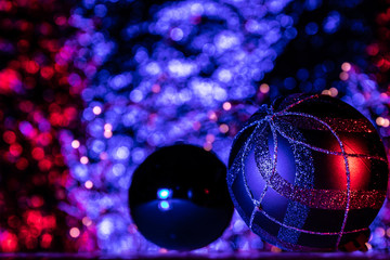 Christmas New Year background beauty balls soft focus bokeh