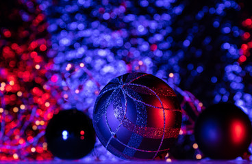 Christmas New Year background beauty balls soft focus bokeh