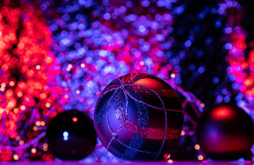 Christmas New Year background beauty balls soft focus bokeh