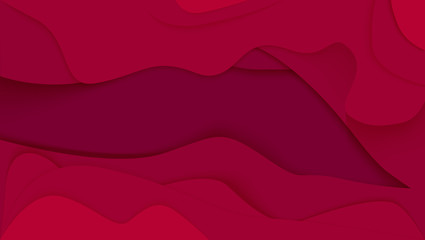 3d paper abstract illustration. Red background. Vector design layout for banners presentations, flyers, posters and invitations.