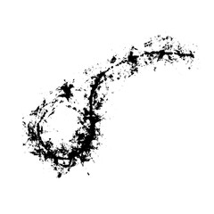 Texture splatter of black paint on white paper