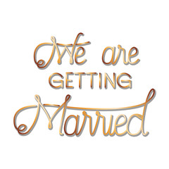 we are getting married label isolated icon