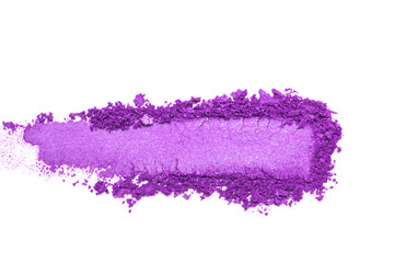 Purple crumbled / crushed eyeshadow isolated on white