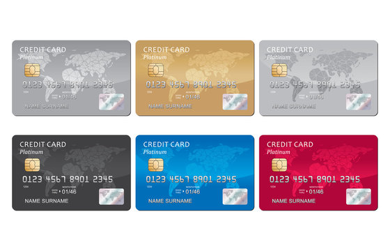 Credit card set vector