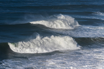 Foamy Atlantic ocean waves.