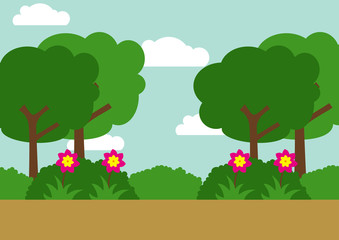 Home sweet home Green Park Environmental Landscape vector illustration design