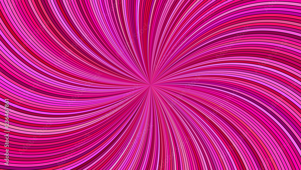 Poster pink psychedelic abstract striped swirl background design - vector illustration with curved rays